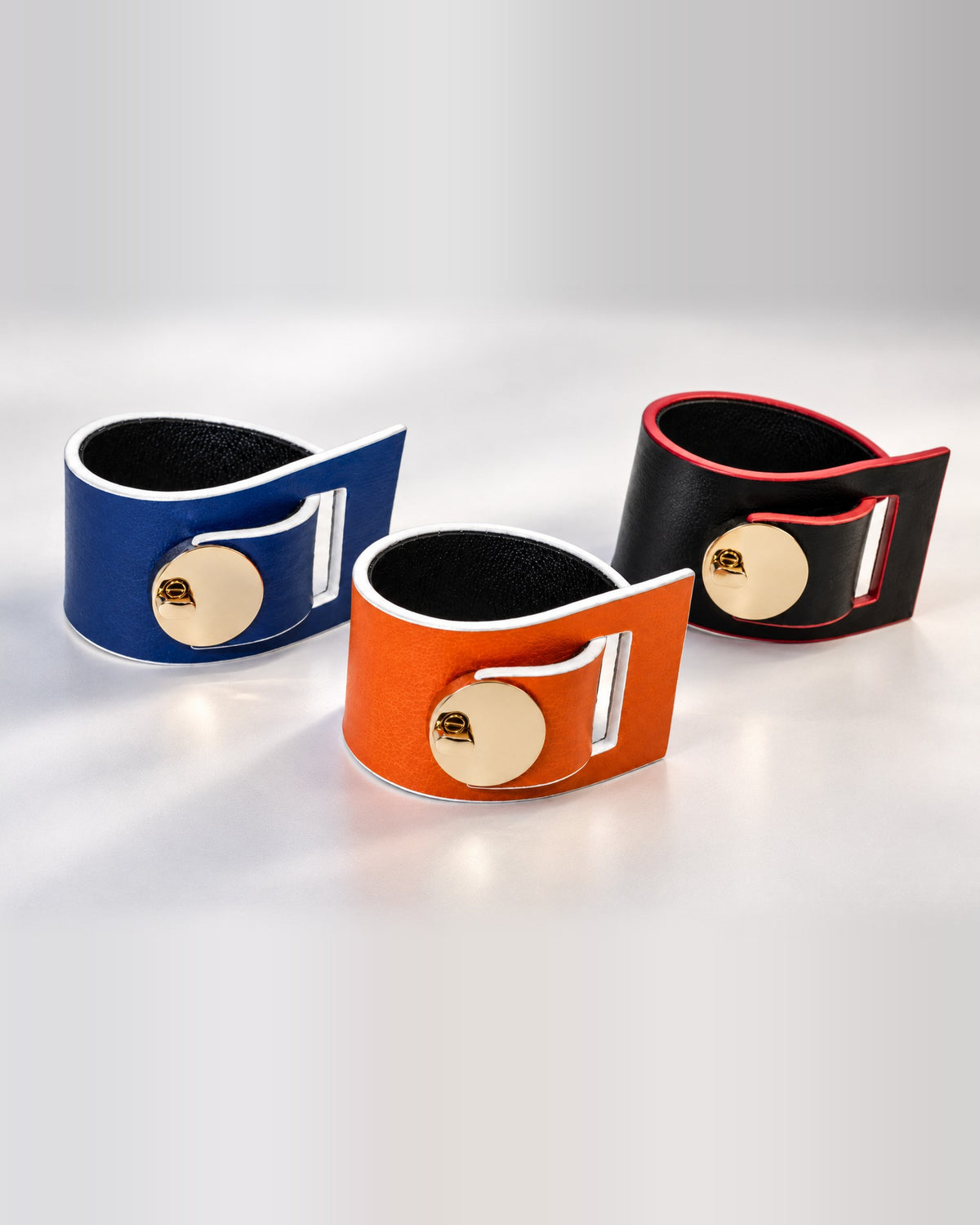 L'Audacieuse set of three: blue & white, orange & white and black & red