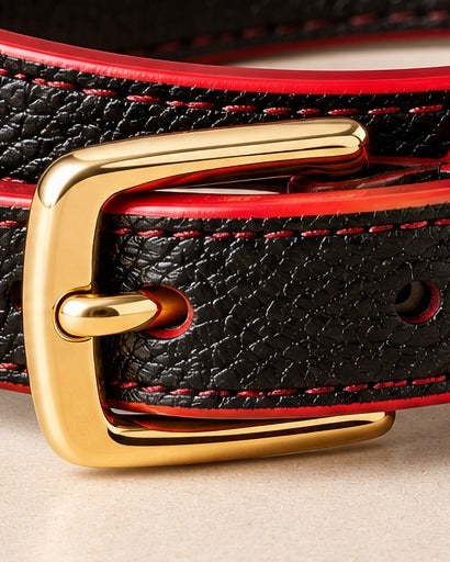 La Pétillante, black and red: buckle detail